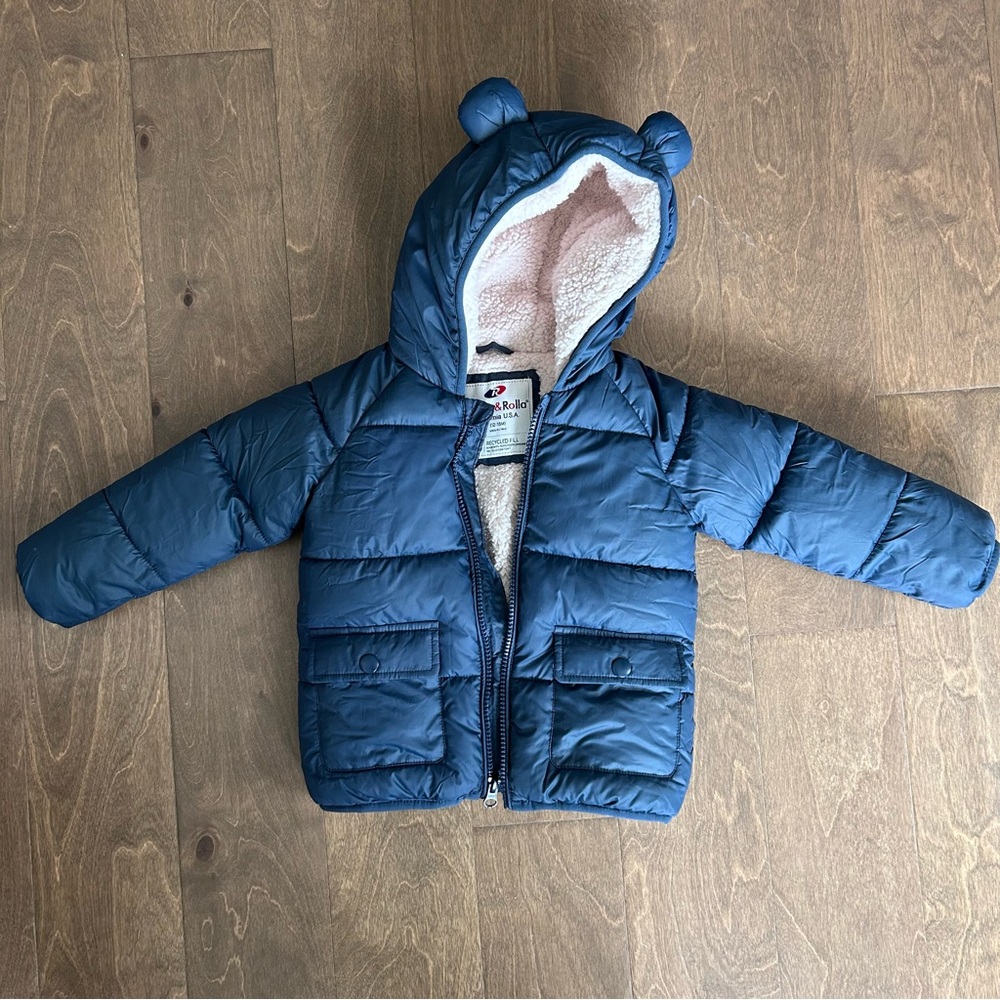 Rokka & Rolla Blue Puffer Jacket with Ears